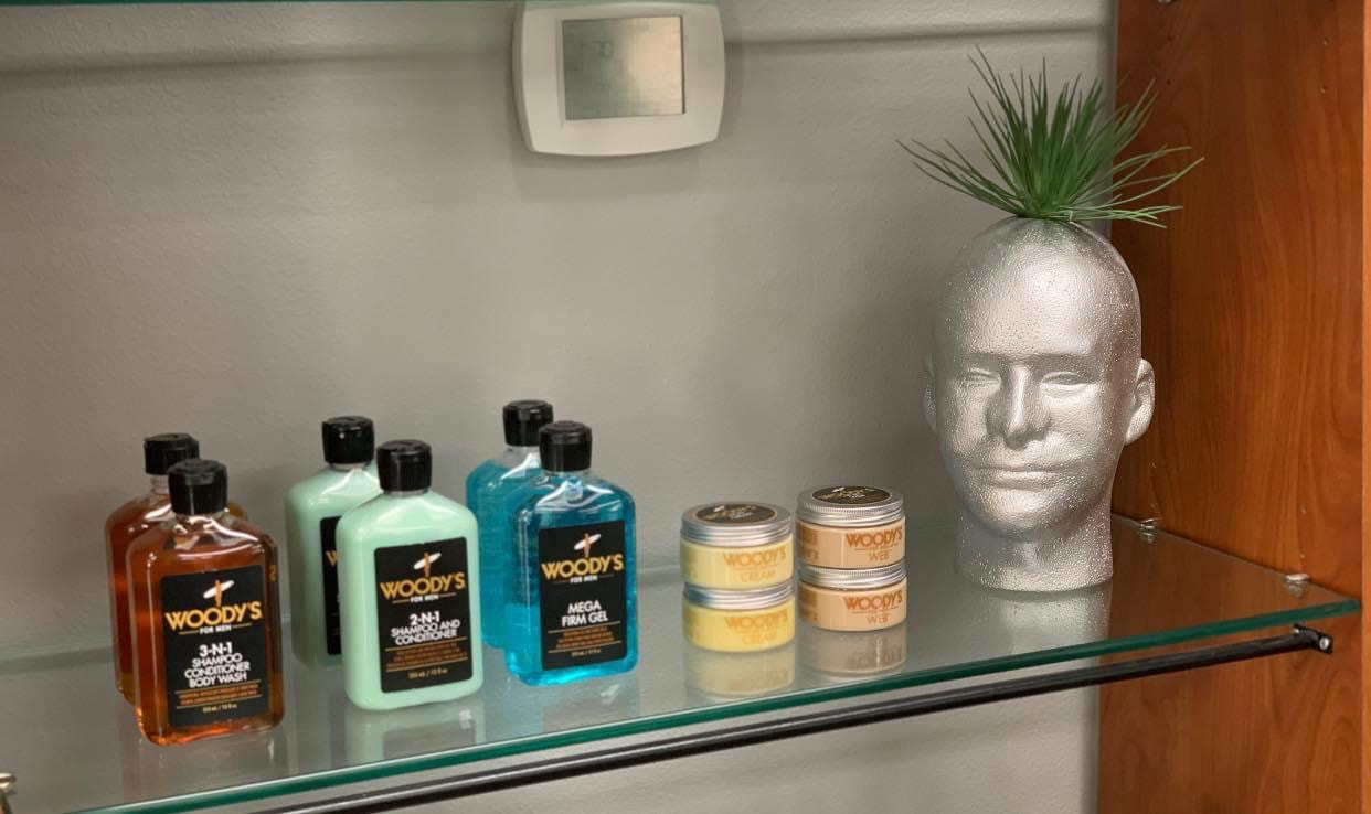 Woody's mens professional haircare at Rumours Hair Design in Nampa, Idaho